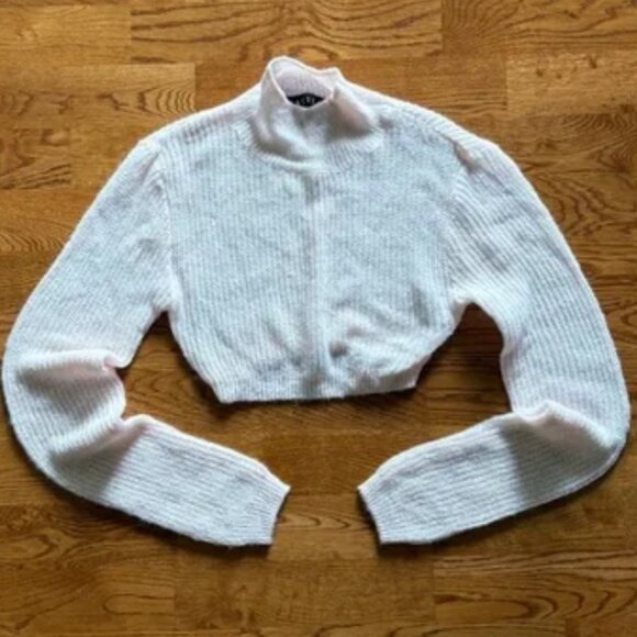Lioness Light Pink Fine Knit Cropped Turtleneck Sweater City of Angels XXS Top - Picture 1 of 4